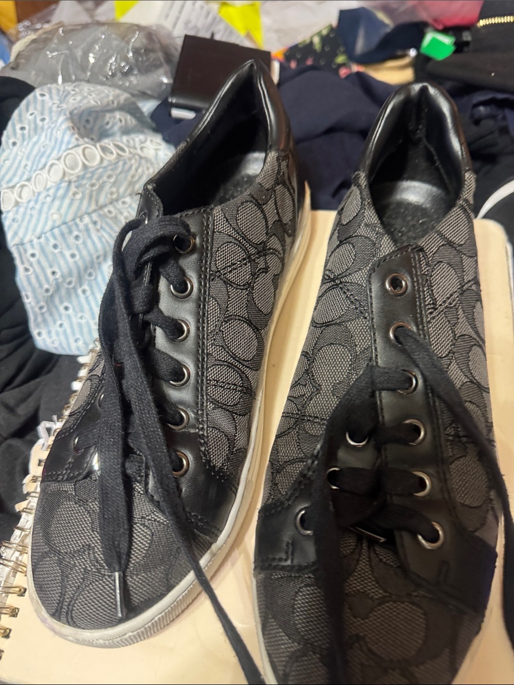 Women’s Black Patterned Casual Sneakers